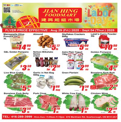 Jian Hing Foodmart (Scarborough) Flyer August 29 to September 4