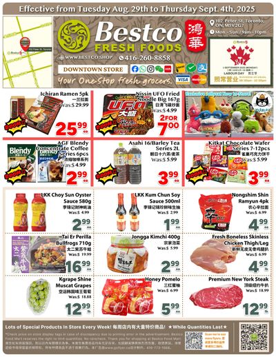 BestCo Food Mart (Downtown Toronto) Flyer August 29 to September 4
