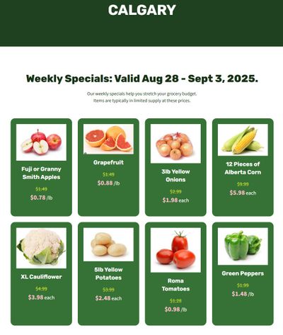 H&W Produce Flyer August 28 to September 3