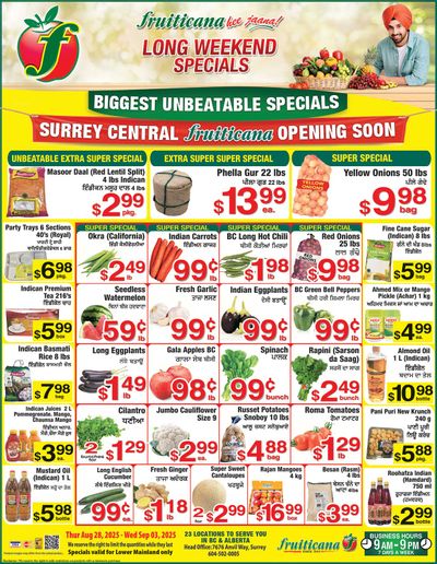 Fruiticana (Greater Vancouver) Flyer August 28 to September 3
