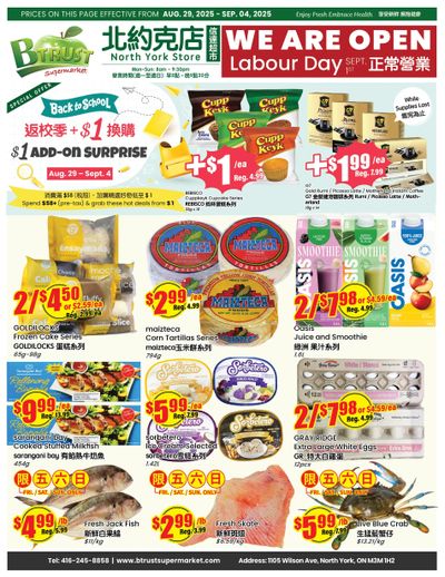 Btrust Supermarket (North York) Flyer August 29 to September 4