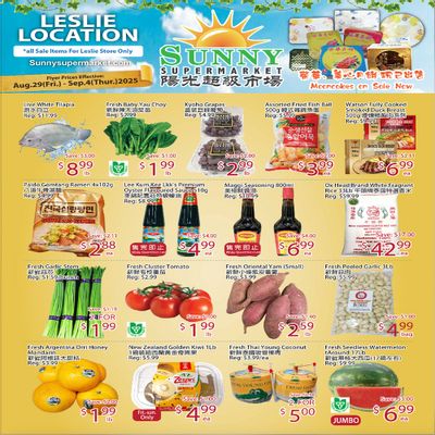 Sunny Supermarket (Leslie) Flyer August 29 to September 4