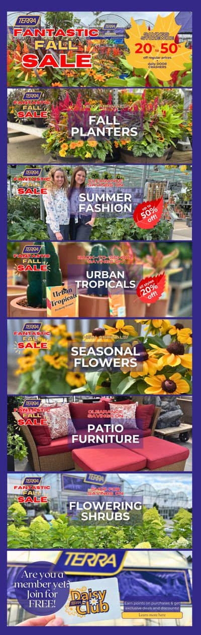 Terra Greenhouses Flyer August 29 to September 30