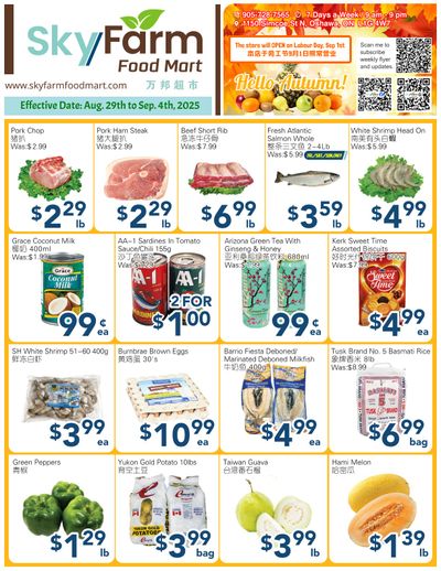 SkyFarm Food Mart Flyer August 29 to September 4