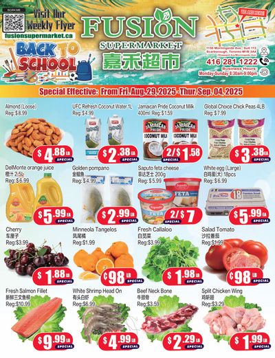 Fusion Supermarket (Scarborough) Flyer August 29 to September 4