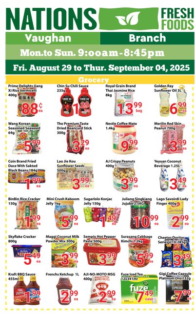 Nations Fresh Foods (Vaughan) Flyer August 29 to September 4