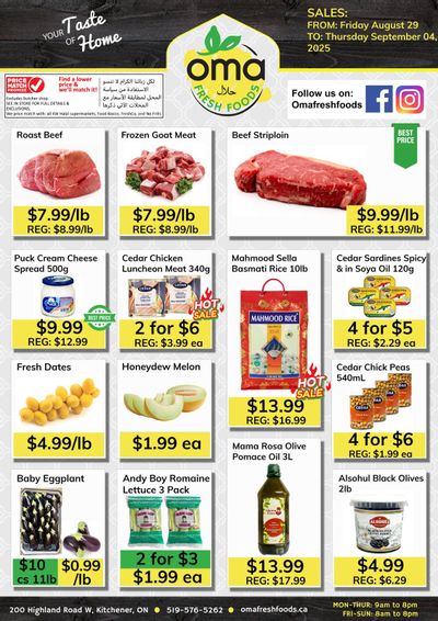 Oma Fresh Foods Flyer August 29 to September 4