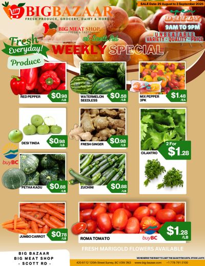Big Bazaar Canada Flyer August 29 to September 3