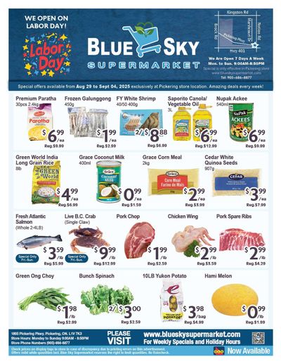 Blue Sky Supermarket (Pickering) Flyer August 29 to September 4