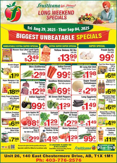 Fruiticana (Chestermere) Flyer August 29 to September 4