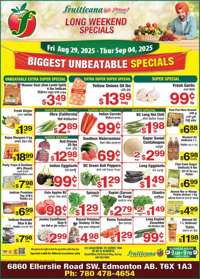 Fruiticana (Edmonton) Flyer August 29 to September 4