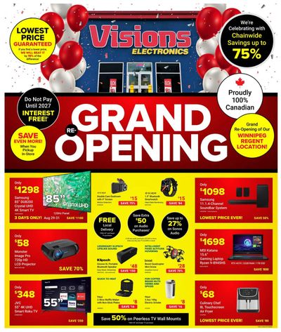 Visions Electronics Flyer August 29 to September 4