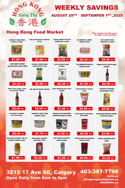 Hong Kong Food Market Flyer August 29 to September 1