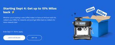 Air Miles Canada Offers: Get up to 15% Miles Back When You Redeem Cash or Dream Miles September 4th – 17th