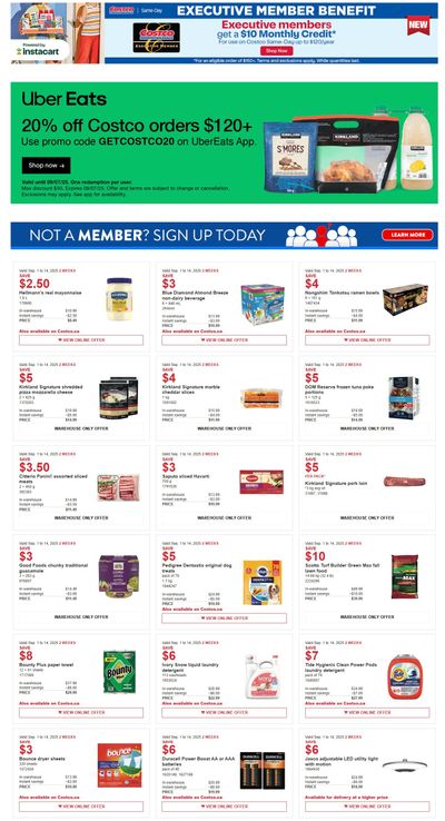 Costco (West, ON & Atlantic Canada) Warehouse Offers September 1 to 14