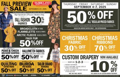 Fabricland (Kitchener, St. Catharines, Welland) Flyer September 2 to 21