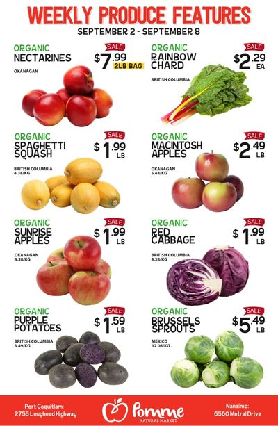 Pomme Natural Market Weekly Produce Flyer September 2 to 8