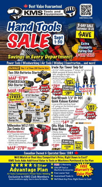 KMS Tools and Equipment Flyer September 1 to 30