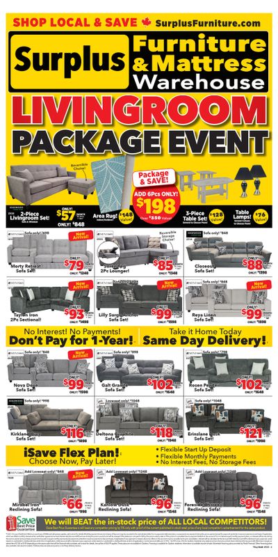 Surplus Furniture & Mattress Warehouse (Thunder Bay) Flyer September 2 to 21