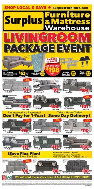 Surplus Furniture & Mattress Warehouse (St. John's, Corner Brook, Grand Falls Windsor) Flyer September 2 to 21