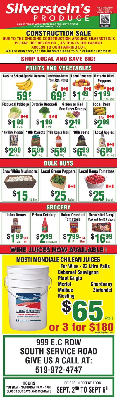 Silverstein's Produce Flyer September 2 to 6