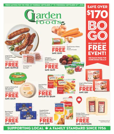 Garden Foods Flyer September 4 to 10