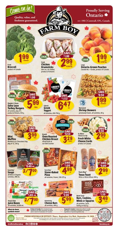 Farm Boy Flyer September 4 to 10