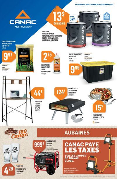 Canac Flyer September 4 to 10