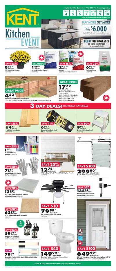 Kent Building Supplies Flyer September 4 to 10