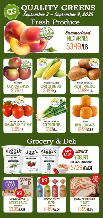 Quality Greens Flyer September 3 to 9