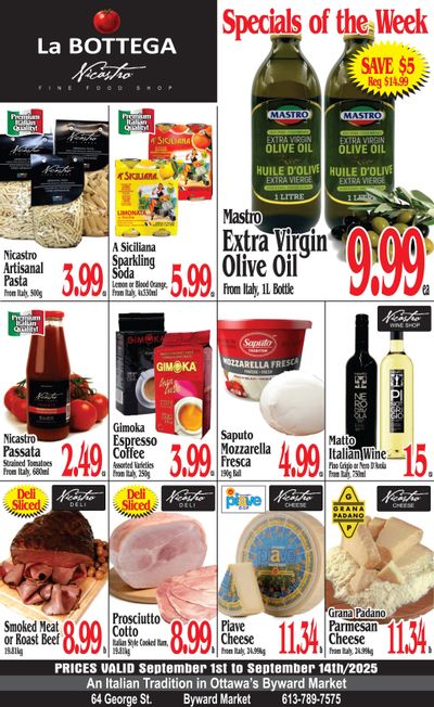 La Bottega Nicastro Fine Foods Flyer September 1 to 14