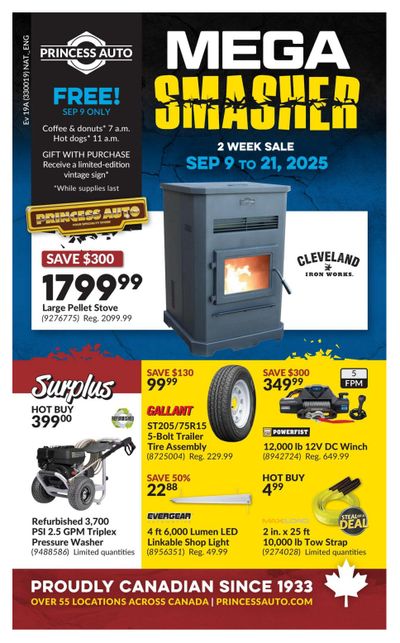 Princess Auto Flyer September 9 to 21