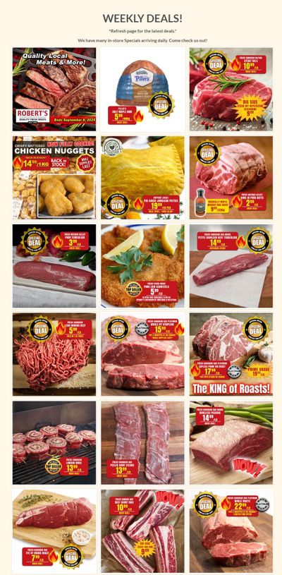 Robert's Fresh and Boxed Meats Flyer September 1 to 8