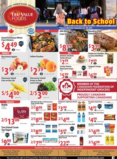 Tru Value Foods Flyer September 3 to 9