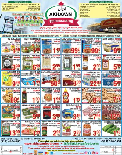 Akhavan Supermarche Flyer September 3 to 9