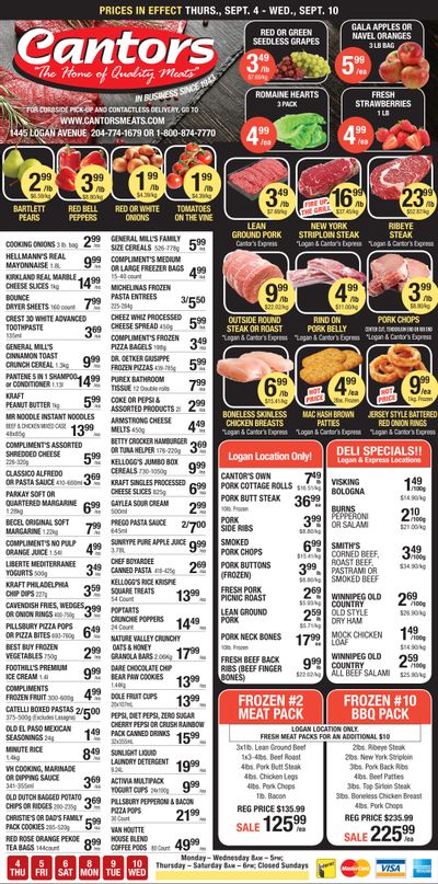 Cantor's Meats Flyer September 4 to 10