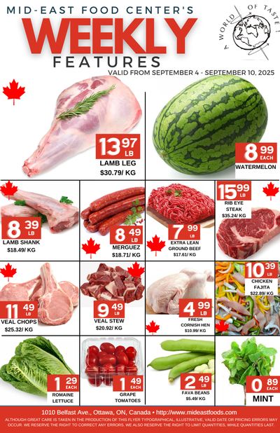 Mid-East Food Centre Flyer September 4 to 10