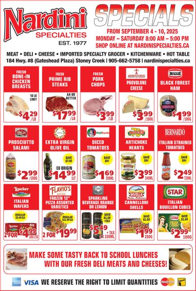 Nardini Specialties Flyer September 4 to 10