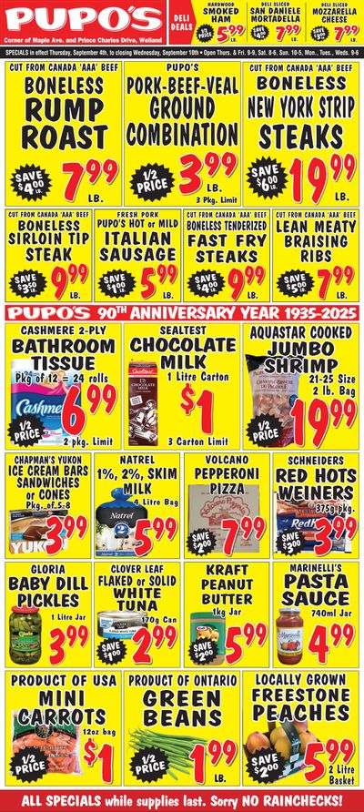 Pupo's Food Market Flyer September 4 to 10