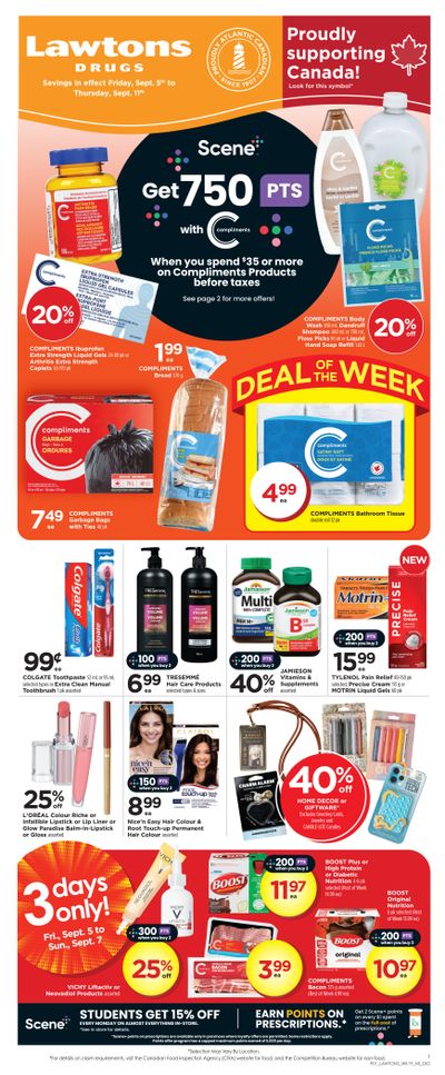 Lawtons Drugs Flyer September 5 to 11