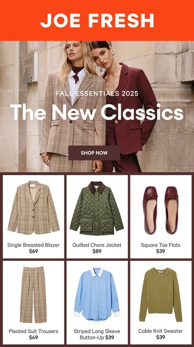 Joe Fresh Flyer September 4 to 10