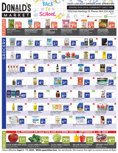 Donald's Market Flyer September 4 to 17