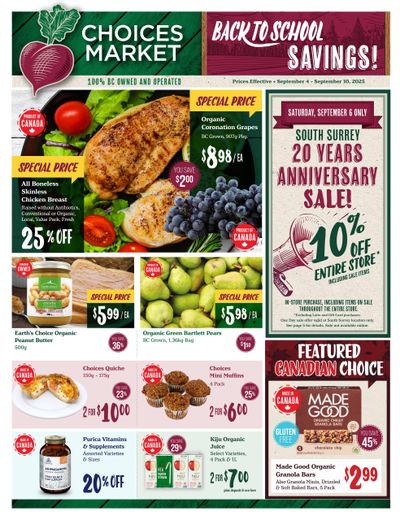 Choices Market Flyer September 4 to 10