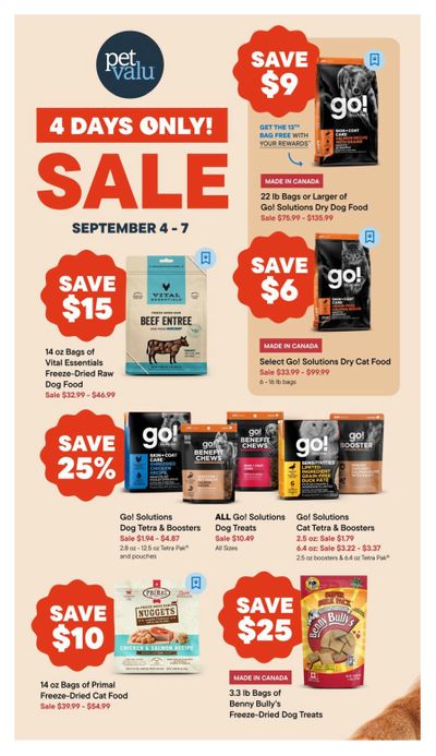 Pet Valu Flyer September 4 to 7