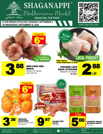 Shaganappi Mediterranean Market Flyer September 4 to 10