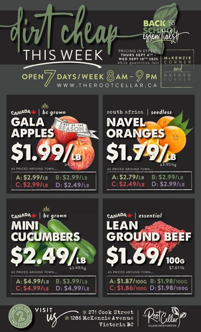 The Root Cellar Flyer September 4 to 10