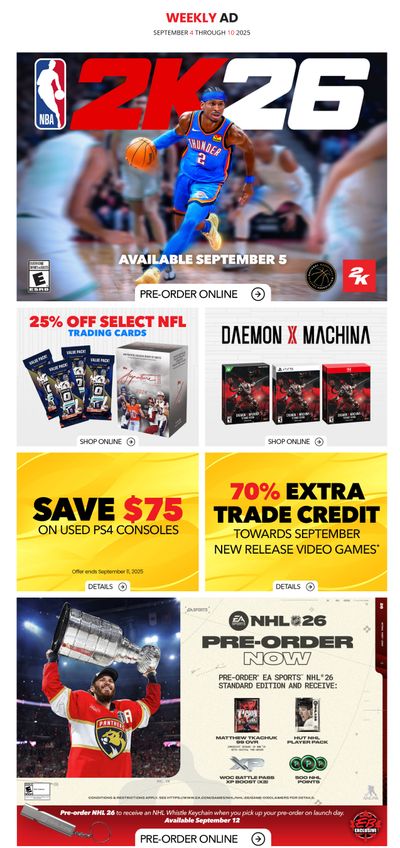 EB Games Flyer September 4 to 10