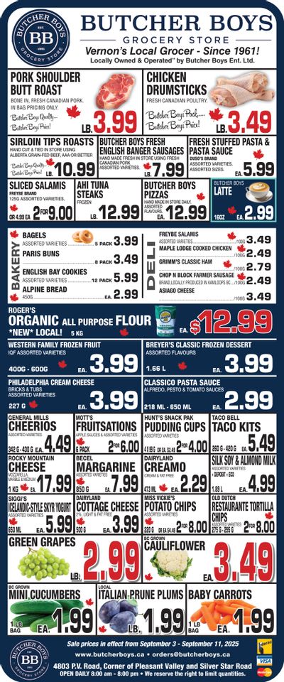 Butcher Boys Grocery Store Flyer September 3 to 11