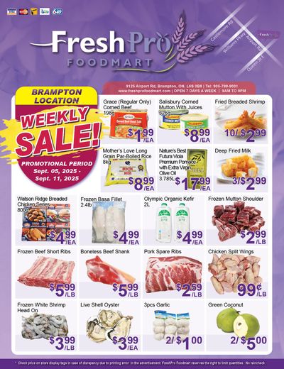 FreshPro Foodmart (Brampton) Flyer September 5 to 11