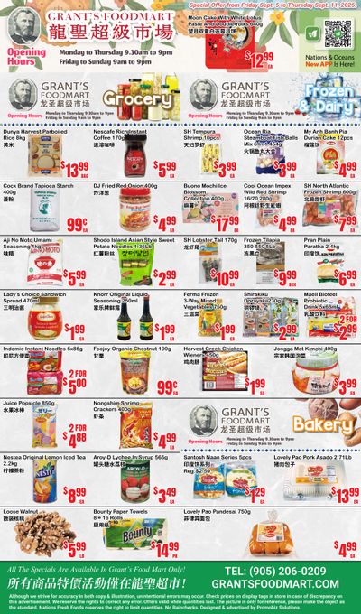Grant's Food Mart Flyer September 5 to 11